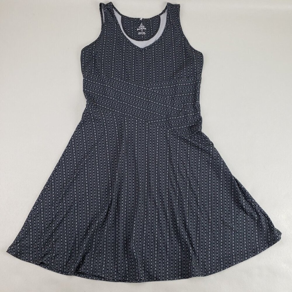 Prana Amelie A Line Dress Womens XS Gray Sleeveless Knee Length Stretch V Neck